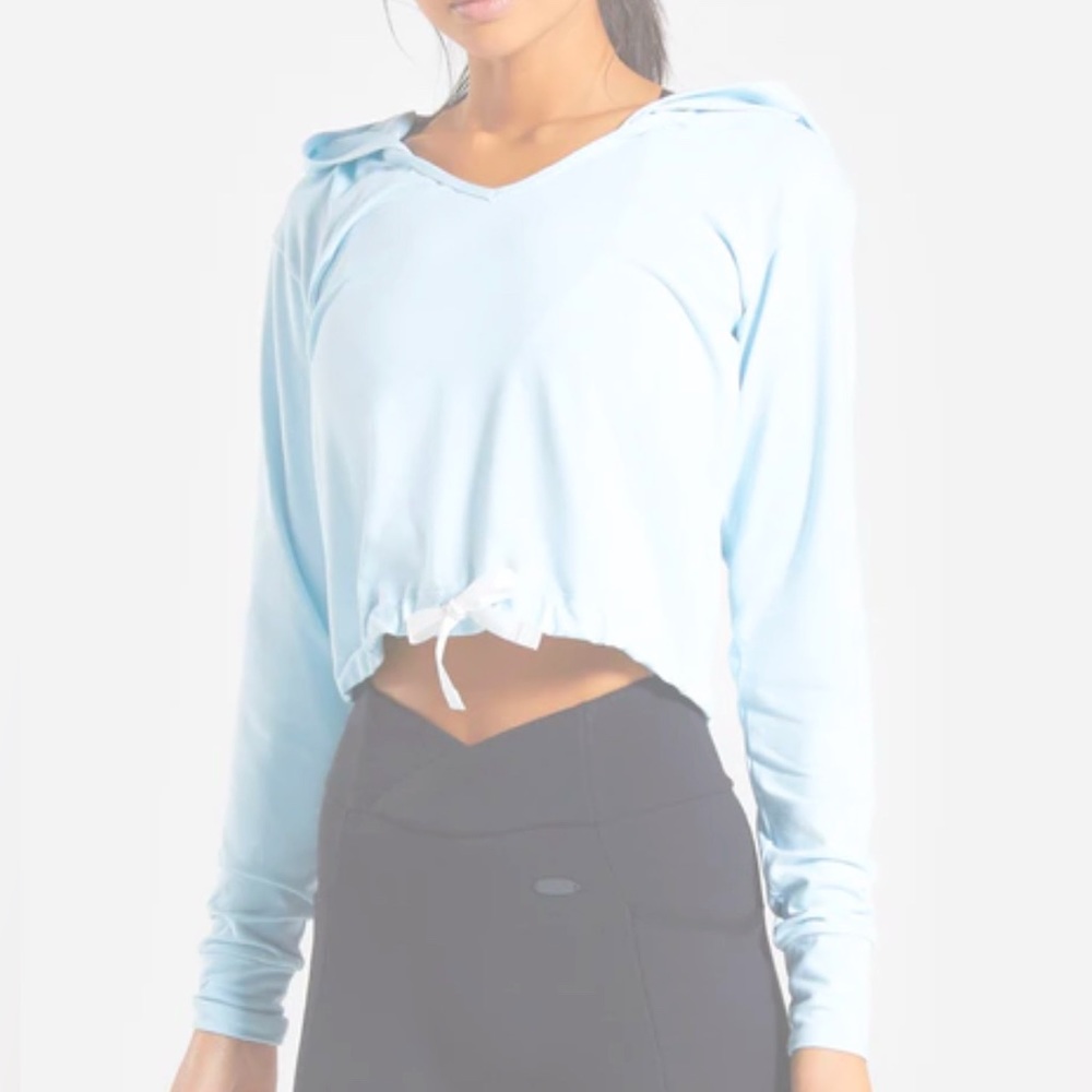 Gymshark Women’s poise washed blue hoodie, size medium